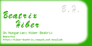 beatrix hiber business card